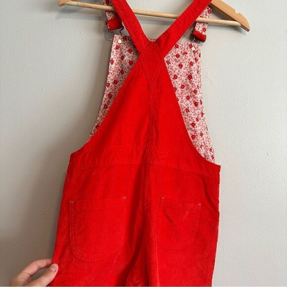 Mini Boden Corduroy Orange Floral Overalls Size 11-12Y - Picture 4 of 9